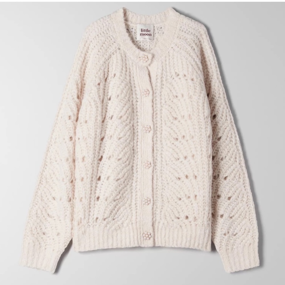 Aritzia Little Moon Rosella Sweater Pearl Button